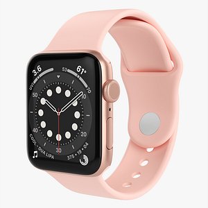 3D Apple Watch Series 6 silicone loop gold model