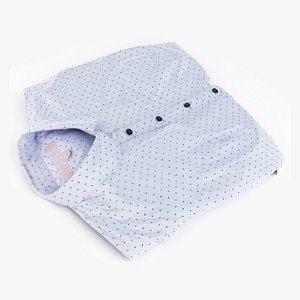 3D Blue polka dot folded shirt business style clothing model