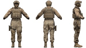 Desert Tactical Operator Outfit for Games UE5Unity