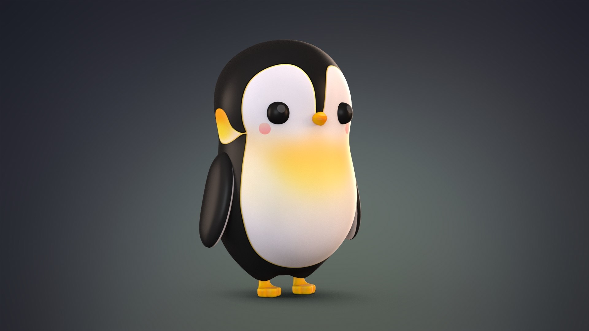 Cute Cartoon Penguin Model - TurboSquid 1429895