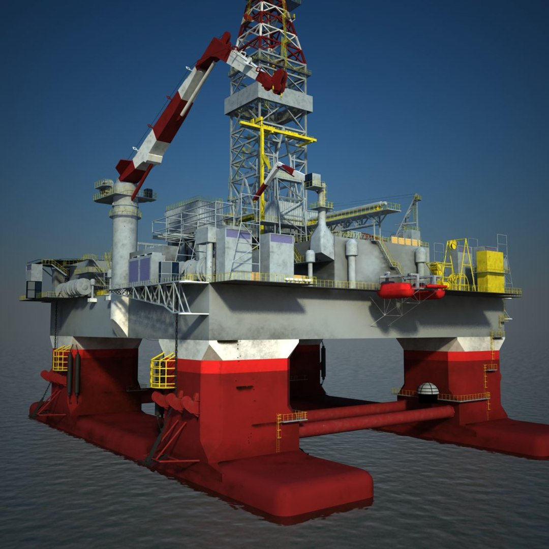 3d Model Semi Submersible Oil