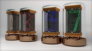 nixie steampunk tube 3D