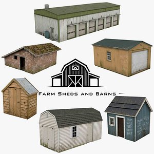 3D Farm Sheds and Barns collection