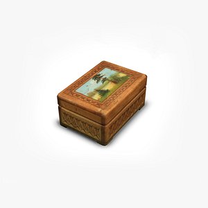 Low Poly Wooden Casket, Game Ready 3D Model