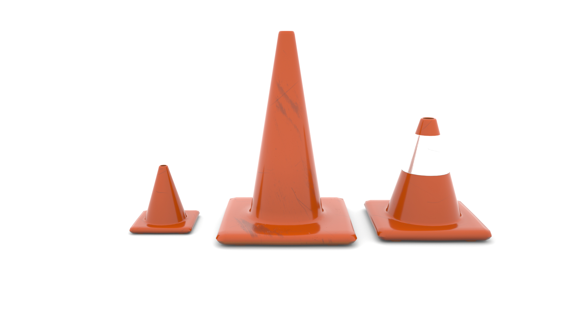 3D Model Traffic Cone Variety Pack - TurboSquid 1991351