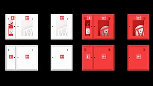 Fire Cabinets Set 3D model