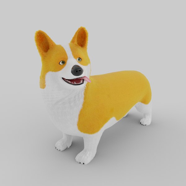 3D model stylized welsh corgi dog