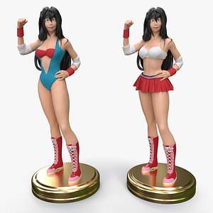3D Female Professional Wrestlers B 3D Printing model