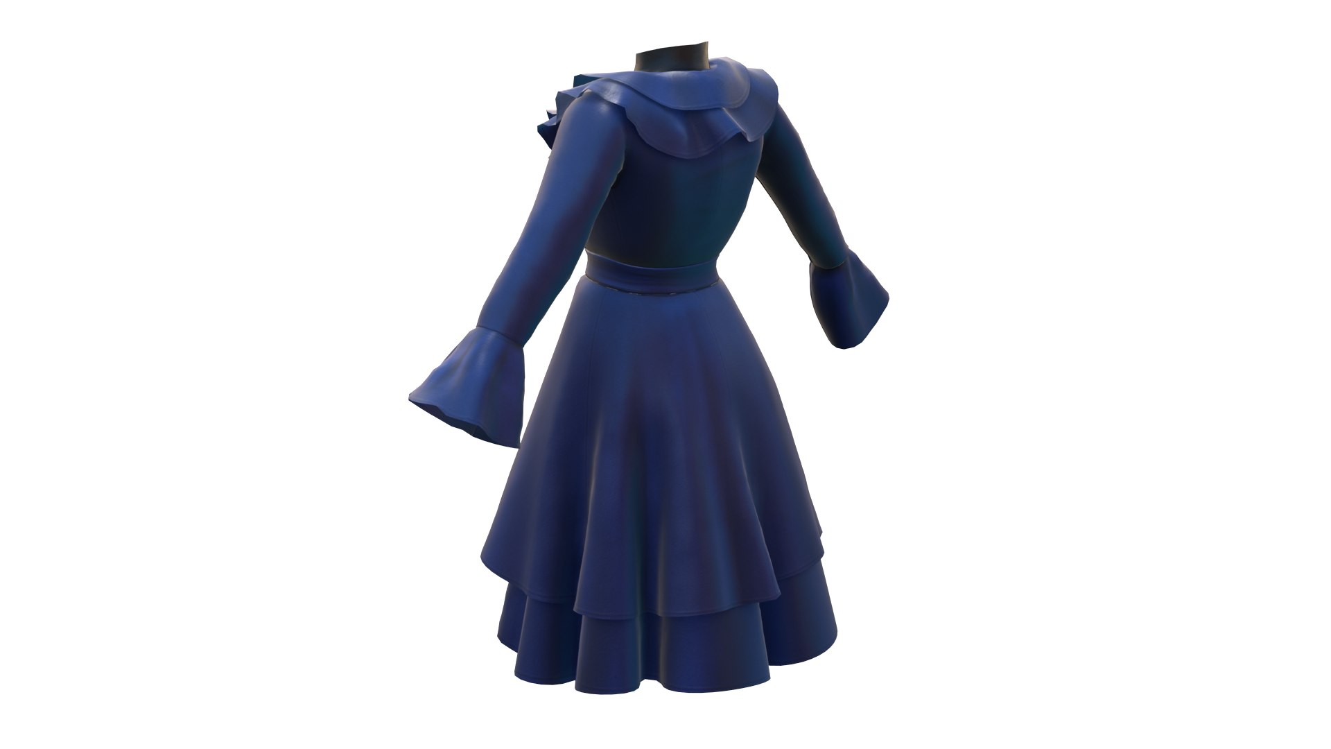 Gothic Ruffle Coat Dress 3D Model Low Poly 3D Model - TurboSquid 2285585