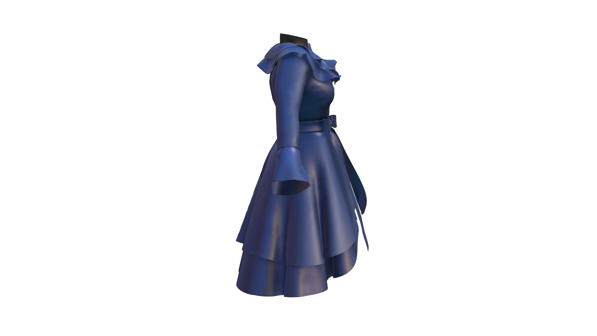 Gothic Ruffle Coat Dress 3D Model Low Poly 3D Model - TurboSquid 2285585