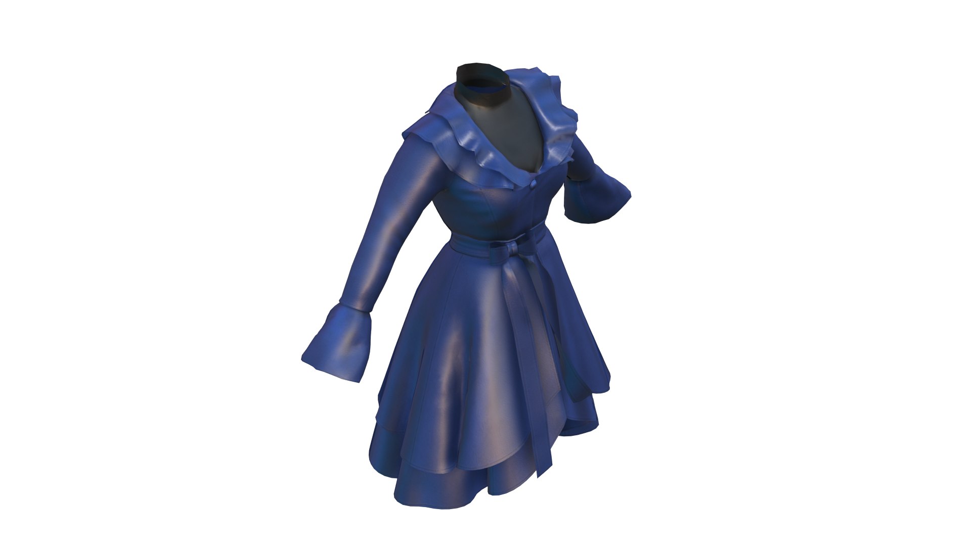 Gothic Ruffle Coat Dress 3D Model Low Poly 3D Model - TurboSquid 2285585
