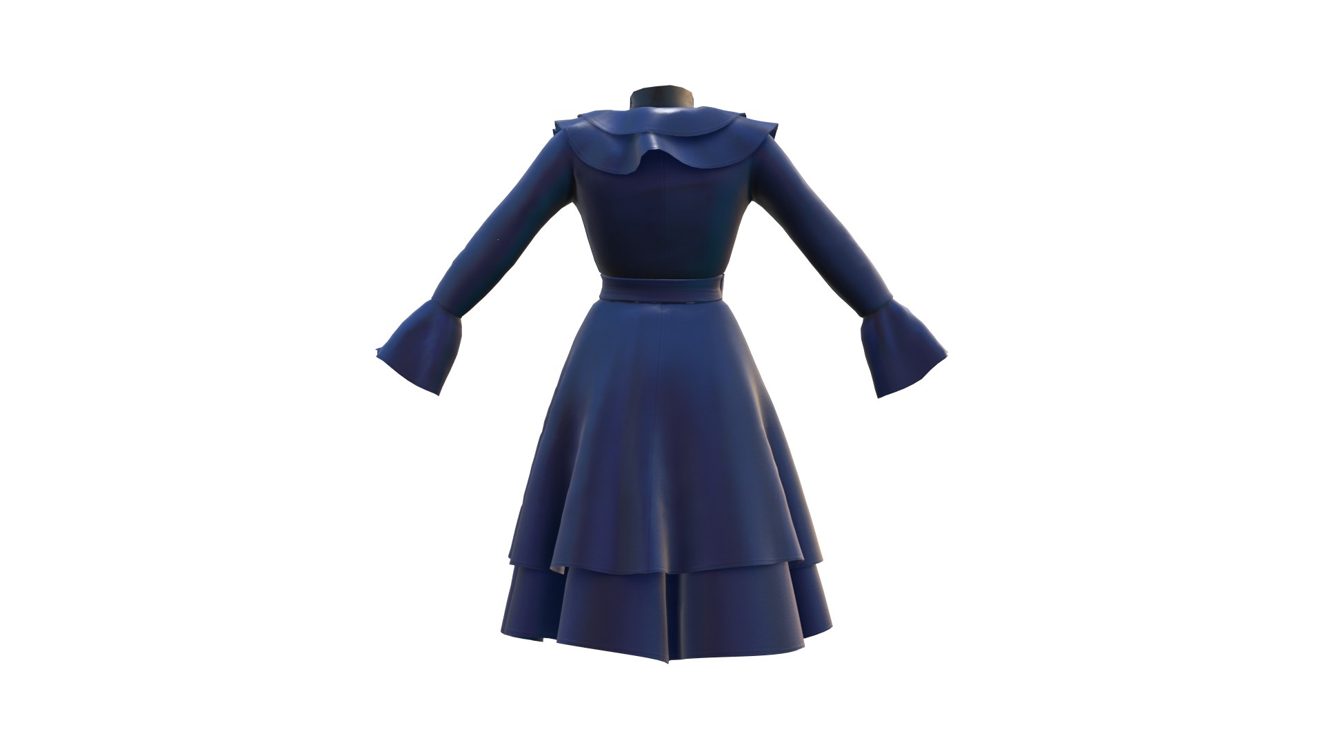 Gothic Ruffle Coat Dress 3D Model Low Poly 3D Model - TurboSquid 2285585