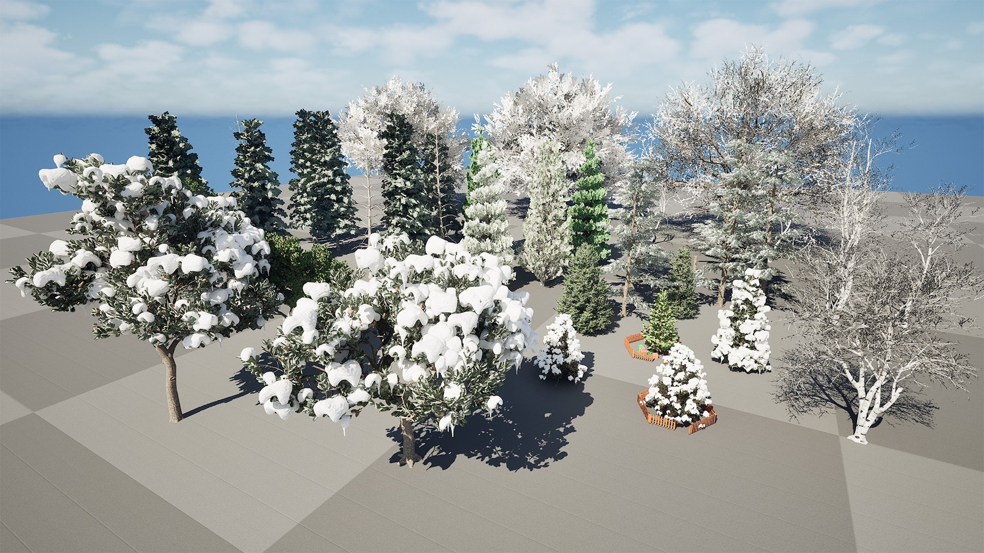 3D Snow-Coated Winter Trees Collection - TurboSquid 2383844