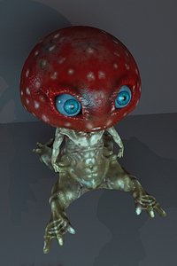 3D model mushroom man monster creature