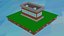 Cartoon Low-Poly-Kiosk kleiner Markt