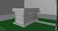 Cartoon Low-Poly-Kiosk kleiner Markt