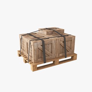 3D pallet industrial crate model