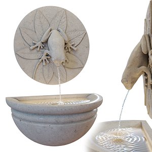 3D Tree Frog Stone Water Feature Fountain model