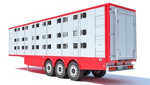 3D model animal transport trailer