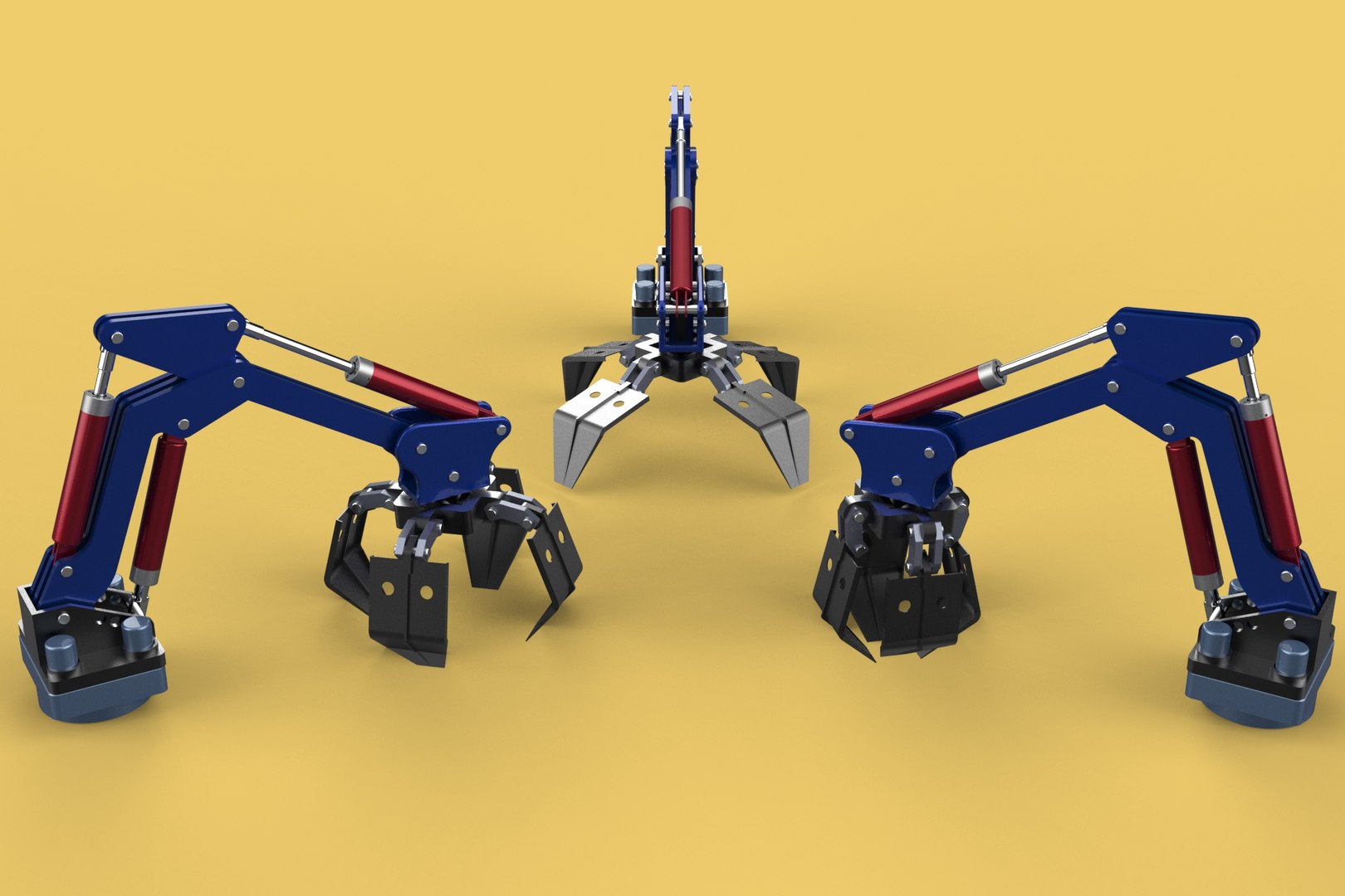3D ARM THUMB GRAB BUCKET LOADER LIFTING CRANE GRABBER GRAPPLE JAW ...