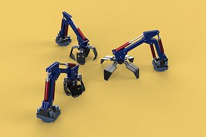 3D ARM THUMB GRAB BUCKET LOADER LIFTING CRANE GRABBER GRAPPLE JAW