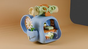 3D Cute Miniature Backpack Dollhouse 3D Model model