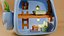 Niedliches Miniatur-Rucksack-Puppenhaus-3D-Modell