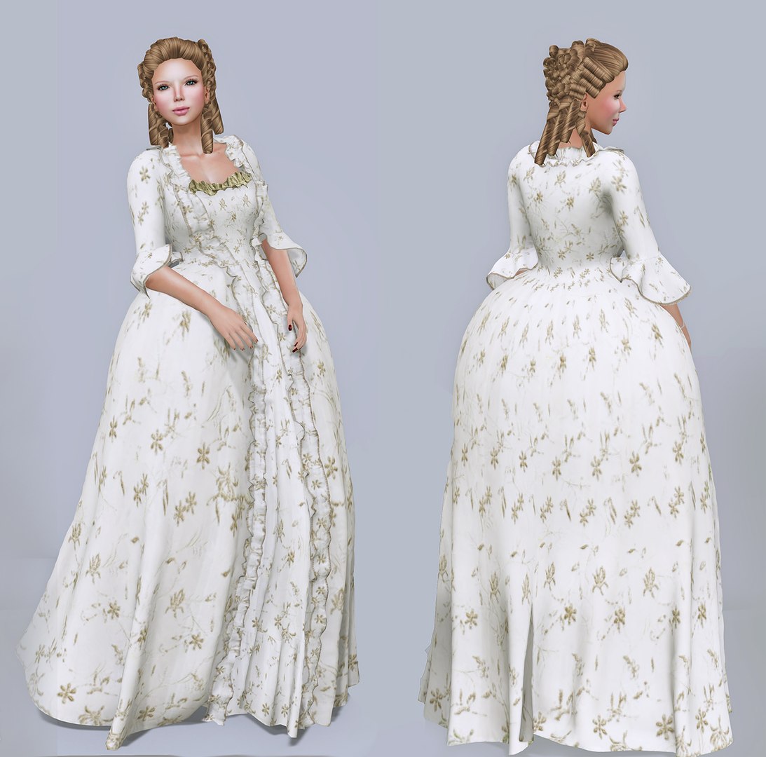 Robe La Francaise Victorian 3D Model - TurboSquid 1638140