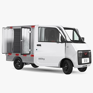 Wuling E10 Mini Truck Grey Color Rigged 3D