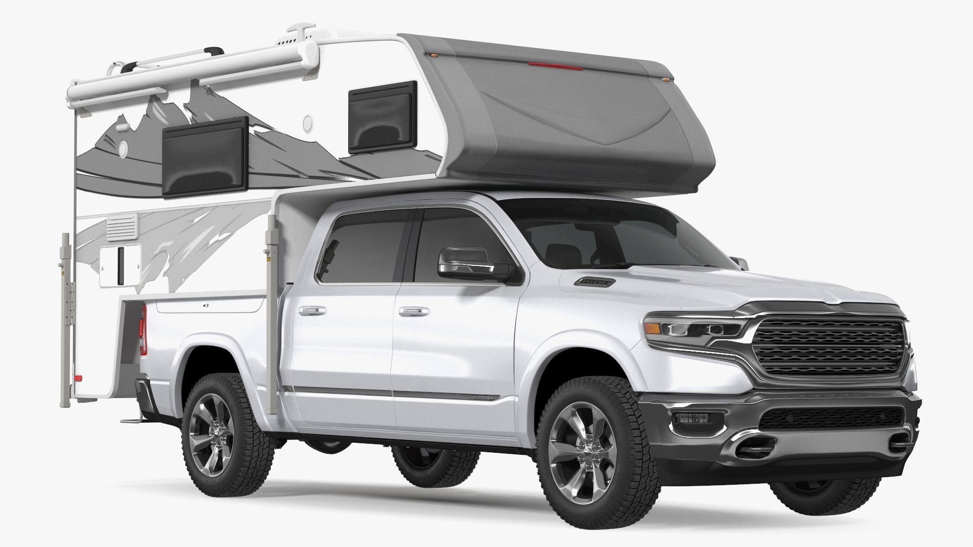 Pickup Truck Camper 3D model preview