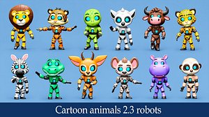 Cartoon characters animals 2 03 robots