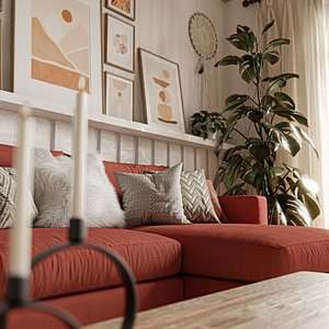 Bohemian living-room 3D model