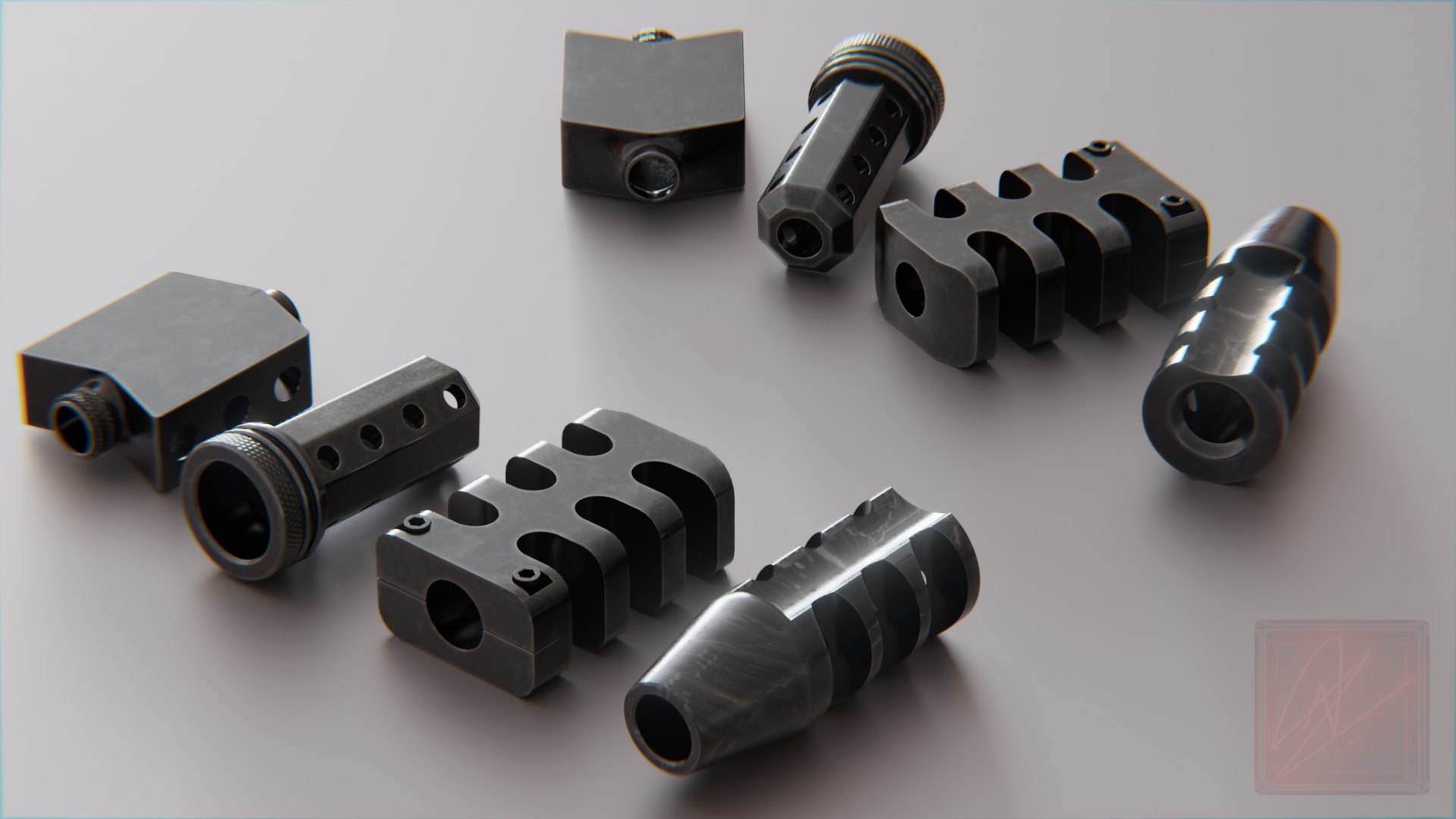 Muzzle Collection Model - TurboSquid 1975882