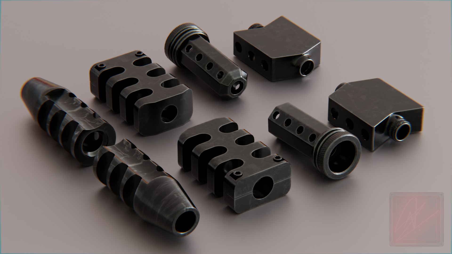 Muzzle Collection Model - TurboSquid 1975882