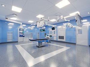 Surgical operating room with equipment