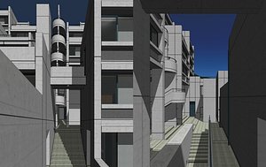 3D Tadao Ando - Rokko Housing I model