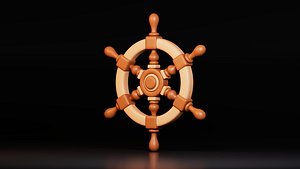 3D Free Stylized Ship Wheel