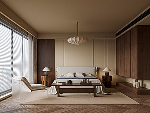 Cozy Bedroom Interior Scene 3D model