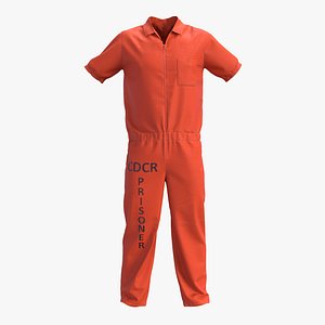 Prison Overalls Short Sleeved 02 3D