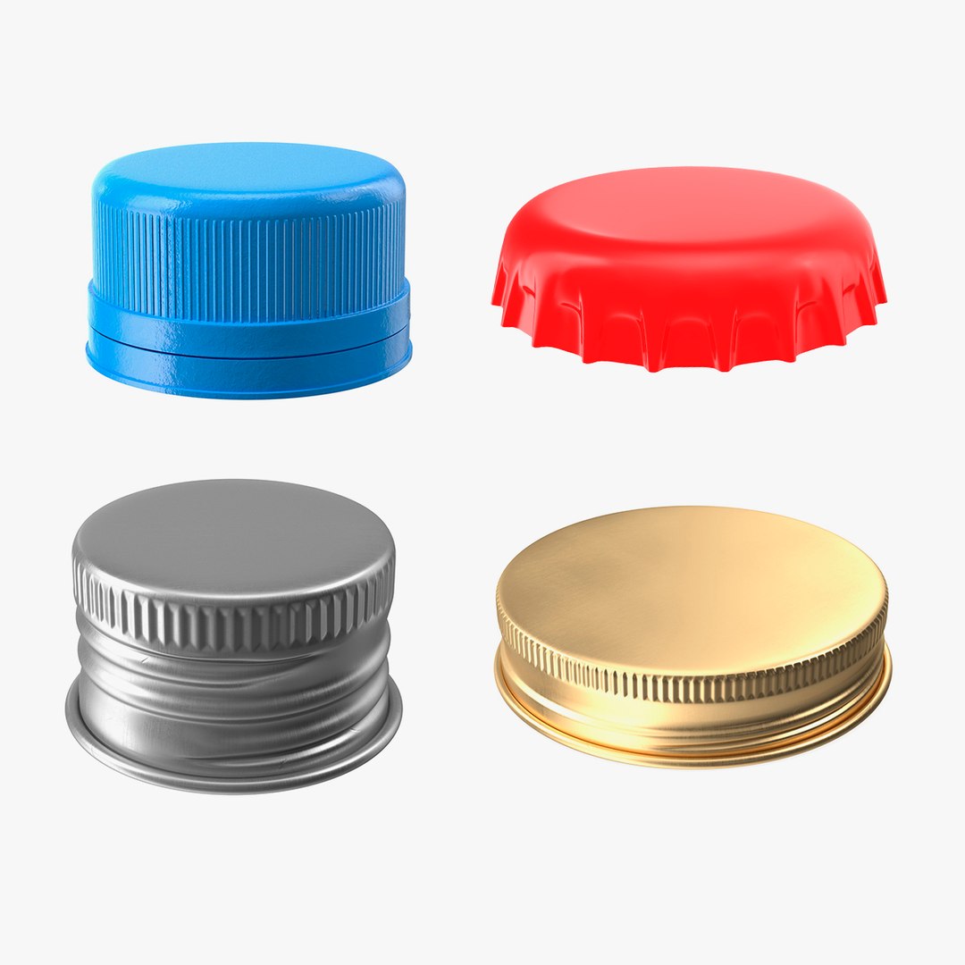 Bottle Caps Collection 4 3D model preview