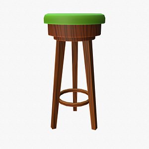 Cartoon Wooden Chair 3D model