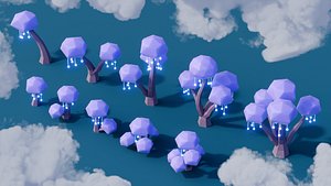 Low Poly Fantasy Trees Vol 5 3D model
