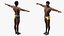 Afro American Man in Swimwear Rigged for Modo