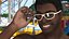 Afro American Man in Swimwear Rigged for Modo