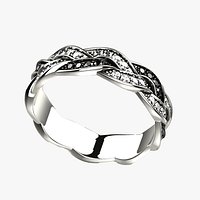Braid Design Rhodium Plating Gold Ring