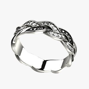 Braid Design Rhodium Plating Gold Ring