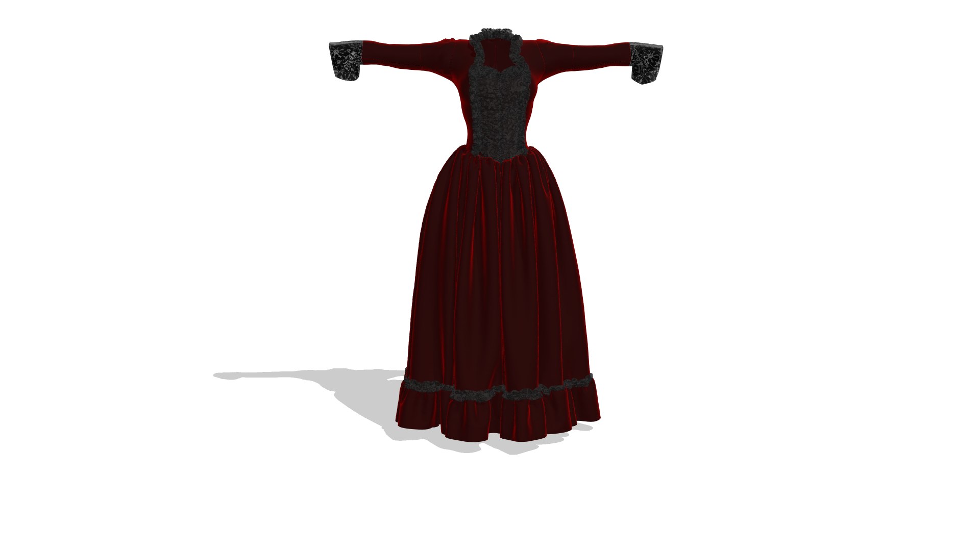 Victorian Dress 3d Model Turbosquid 2047433 