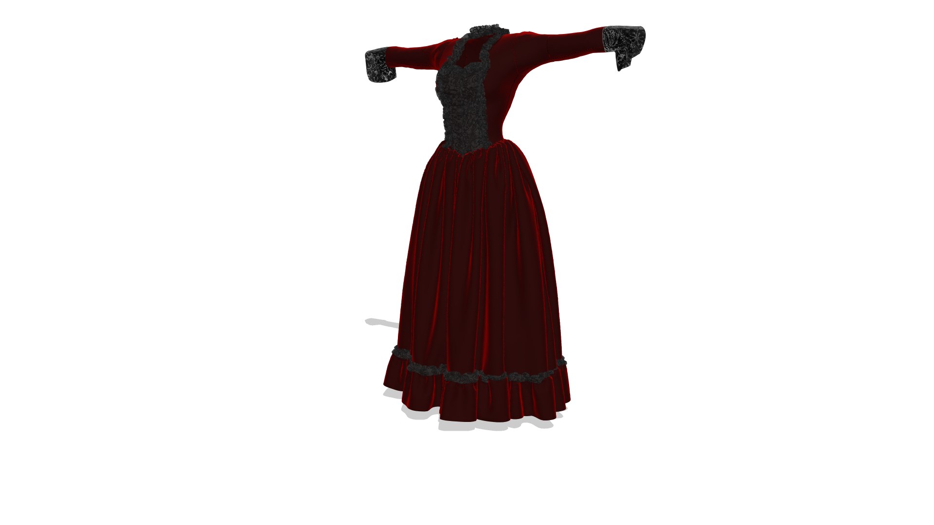 Victorian Dress 3d Model Turbosquid 2047433 