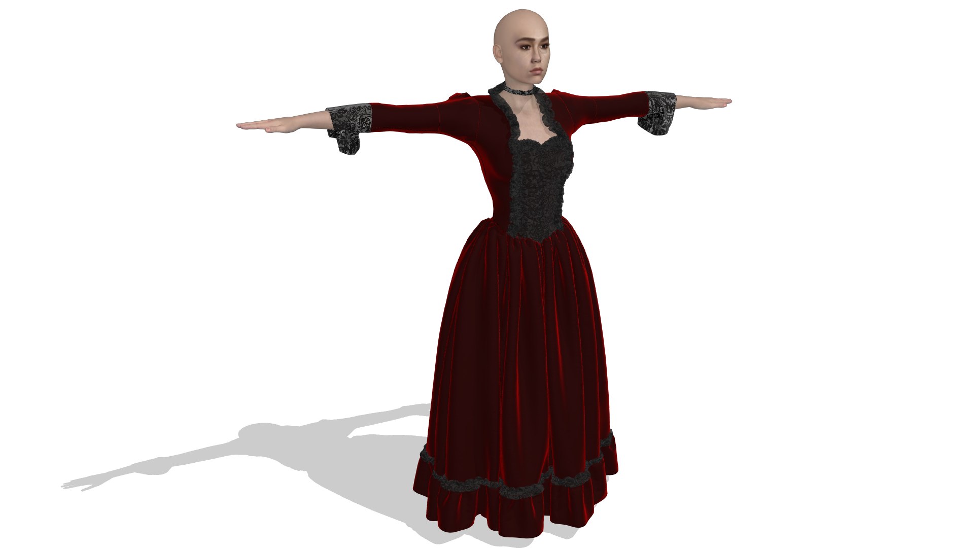 Victorian Dress 3d Model Turbosquid 2047433 