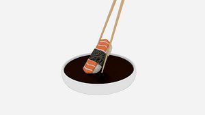 Chopstick Dip Salmon Sushi